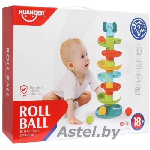 Развивающая игрушка Башня с шариками Слоник Huanger Roll Ball HE 0293 (6 этажей)