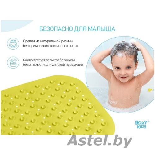 Коврик для ванны антискользящий ROXY-KIDS резиновый Салатовый BM-34576-G (34х76см)