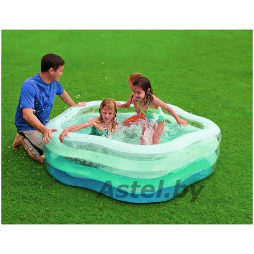 Бассейн ЦВЕТА ЛЕТА с надувным дном 1,85м x 1,8м x 53см Intex 56495NP