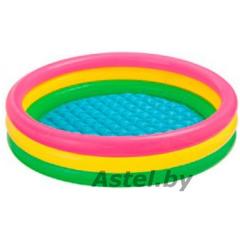 Детский бассейн Отблеск заката с надувным дном 3 кольца 1,47м x 33см Intex 57422NP /	8240122