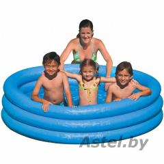 Детский надувной бассейн Кристально голубой 3 кольца 1,68м x 38см Intex 58446NP