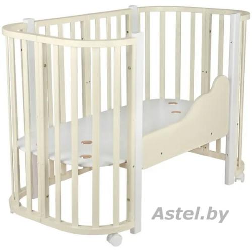 Детская кроватка INDIGO Baby Lux 3 в 1 (слоновая кость/белые стойки) 7837807