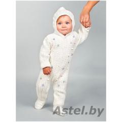LITTLE STAR Комбинезон вязаный с капюшоном Бубенчики р.62 (0-3 мес) Крем 90091