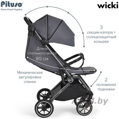 Прогулочная коляска Pituso WICKI Graphite Графит (PU) ABF2022/Graphite