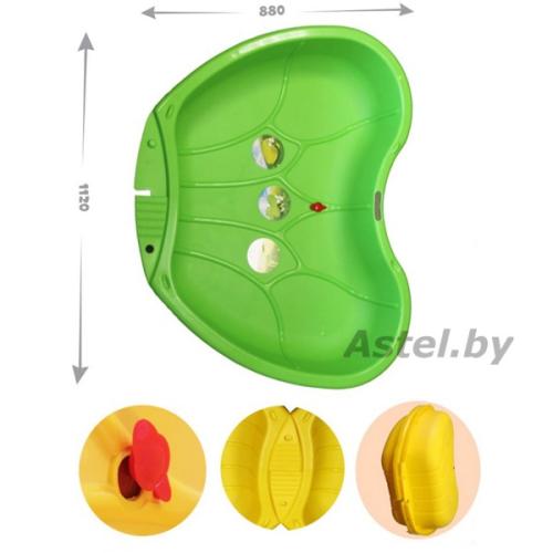 Песочница-бассейн ПЛАСТИК Крыло Бабочки (1 половина) Зеленый Пл-С179-зел.