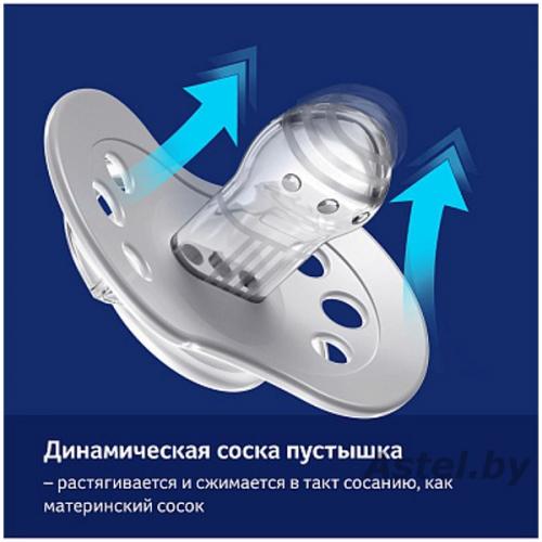 Пустышка силиконовая динамическая LOVI Baby Shower, 0-2 мес., 2 шт., светящееся колечко 22/900boy