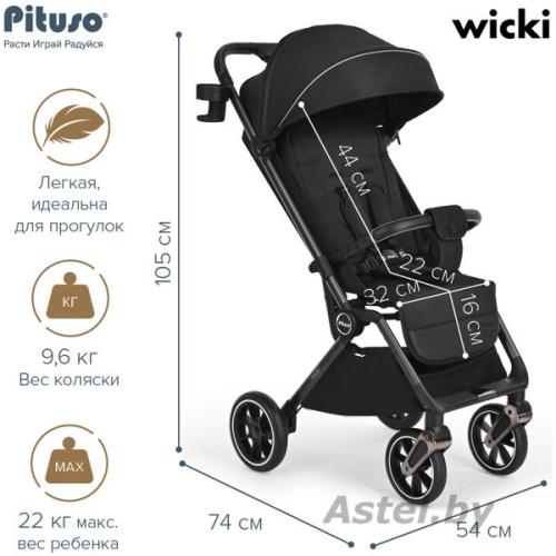 Прогулочная коляска Pituso WICKI Black Черный (PU) ABF2022/Black