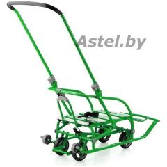 Санки детские Ника Nikki 3 (зеленый N3/З2) (колеса, складная спинка, ручка) Ники 3