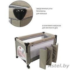 Манеж Martin noir Nearby Etna Graphite  (опускной борт, 2 уровня, москитная сетка, сумка) Графит