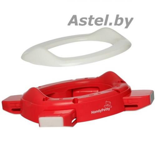 Горшок детский дорожный (складной) HandyPotty кораловый в сумке ROXY-KIDS HP-250R (3шт одноразовых пакета)