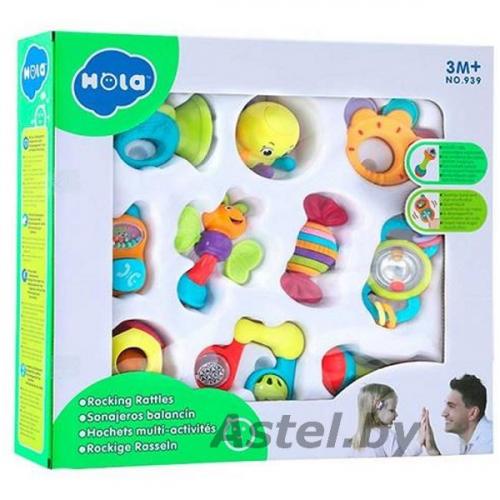 HOLA Игрушка ЗАБАВНЫЕ ПОГРЕМУШКИ набор 10 элементов 939