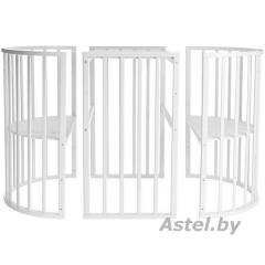 Кроватка круглая-овальная Pituso Monica Маятник поперечный / 103521-1 (белый) (Моника)