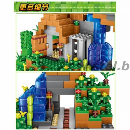 Конструктор My world (957 дет.) Zhe Gao QL0507 Майнкрафт Дом у водопада (аналог Лего Minecraft)