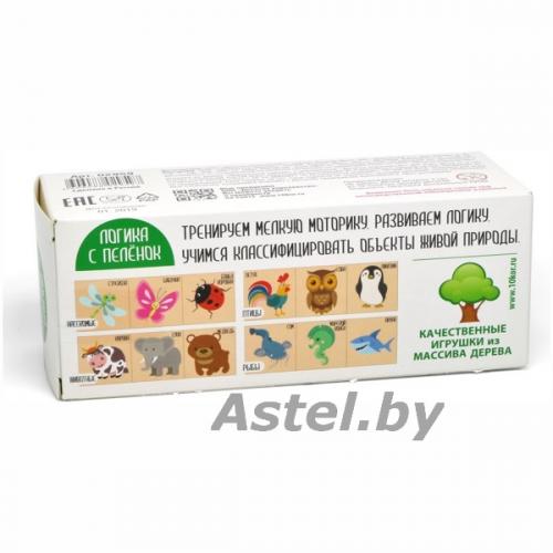 Кубики деревянные на оси Живая природа (3 кубика) 02959