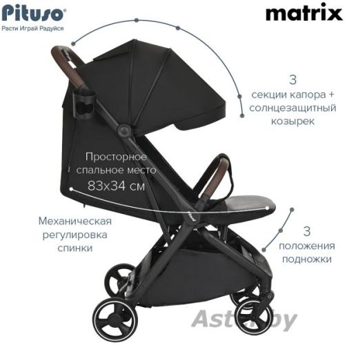 Коляска прогулочная Pituso MATRIX Black A19/Black