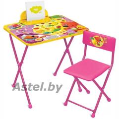Комплект детской мебели Ника Ми-ми-мишки ММ1/2 (520мм) розовый