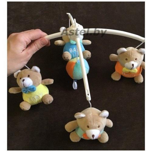 Музыкальная каруселька Мишки baby 715 (11895), с мягкими игрушками (Польша), Baby mix