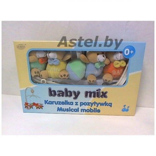 Музыкальная каруселька Мишки baby 715 (11895), с мягкими игрушками (Польша), Baby mix