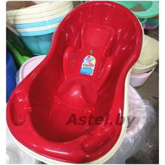 Ванночка детская Эльфпласт (арт.033)+ Горка для купания красный