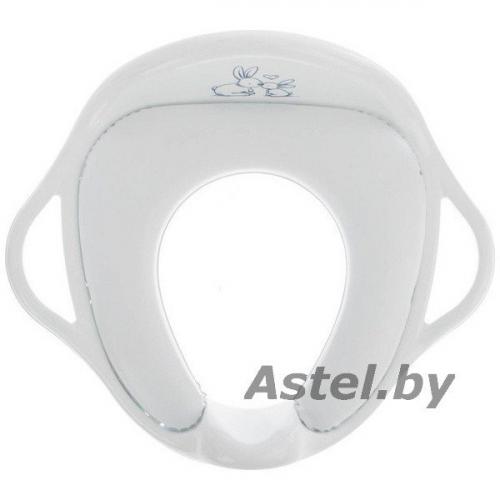 Накладка детская для унитаза TEGA мягкая Кролики с ручками белый KR-020-103