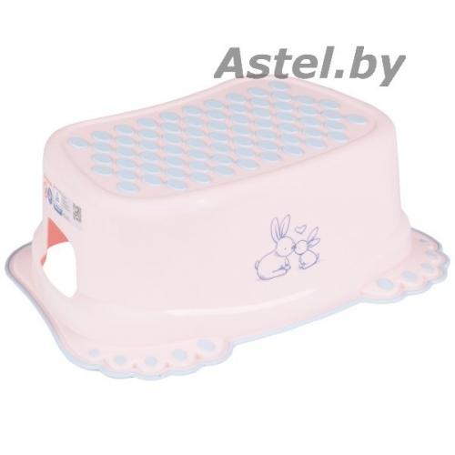 Подставка-табурет для ног противоскользящая Tega Baby Кролики KR-006 розовый KR-006-104