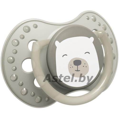 Пустышка силиконовая LOVI Buddy bear 3-6 мес., 2 шт. динамическая 22/864(Светится)