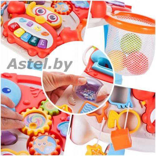 Развивающий центр Huanger HE0829 Морские обитатели красный (ходунки, каталка) (ножки-утяжелитель)