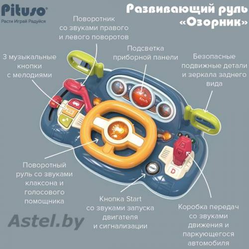 PITUSO Развивающий центр-музыкальный руль Озорник HW21038768
