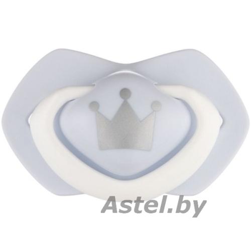 Пустышка силиконовая Canpol babies Royal Baby 0-6 мес., Light touch 2 шт.(голубой) 22/650_blu