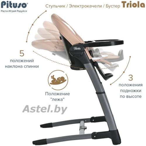 Стульчик для кормления Pituso Triola SG116 рама черная, beige / бежевый