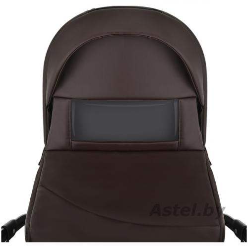 Коляска Pituso Nino 1 в 1 короб+рама Кожа Dark Brown NIN5008