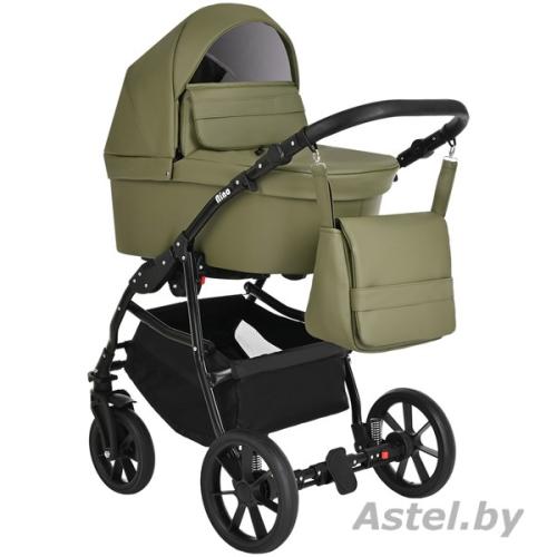 Коляска Pituso Nino 1 в 1 короб+рама Кожа Khaki NIN5009