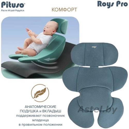 Автокресло Pituso Roys PRO Grey, Dark blue Inlay/Серый, Темно-синий вклад 0-36 кг IsoFix/ BW21-PRO-Grey