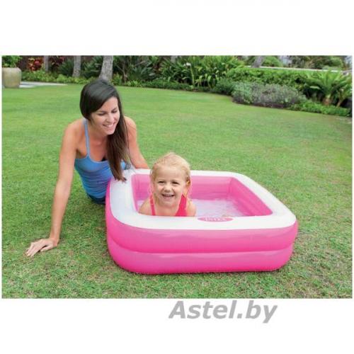 Бассейн Intex Play Box 85х23 (розовый) (57100) с надувным дном