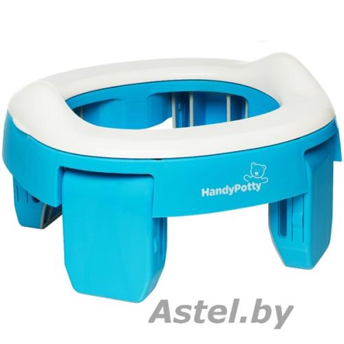 Горшок детский дорожный (складной) HandyPotty голубой в сумке ROXY-KIDS HP-250B (3шт одноразовых пакета)