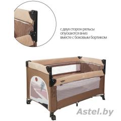 Манеж Martin noir Nearby Andes Brown (опускной борт, 2 уровня, москитная сетка, сумка) Коричневый