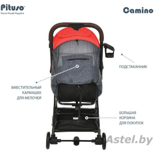 Коляска прогулочная Pituso Camino (red) Х3 Black/Red