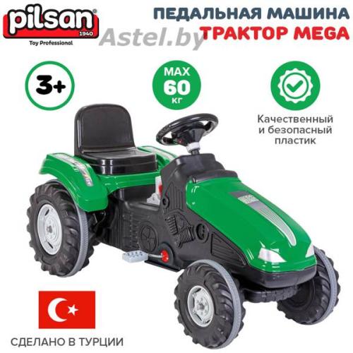 Педальная машина Pilsan Трактор MEGA 07321 Зеленый 07321-Green