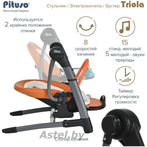 Стульчик для кормления Pituso Triola SG116 Ocher Охра рама черн. (Оранжевый)