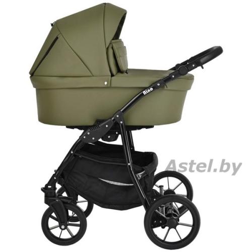 Коляска Pituso Nino 1 в 1 короб+рама Кожа Khaki NIN5009