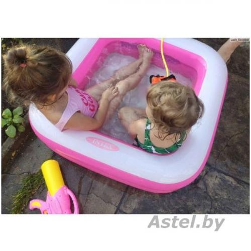 Бассейн Intex Play Box 85х23 (розовый) (57100) с надувным дном