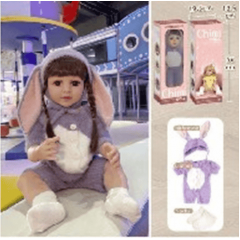 Пупс девочка в костюме кролика, коробка, 55 см QM118