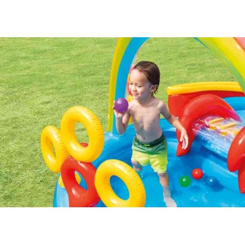 Игровой надувной центр бассейн Intex Радужные кольца (57453NP) Intex Rainbow Ring Play Center 297x193x135 (57453)