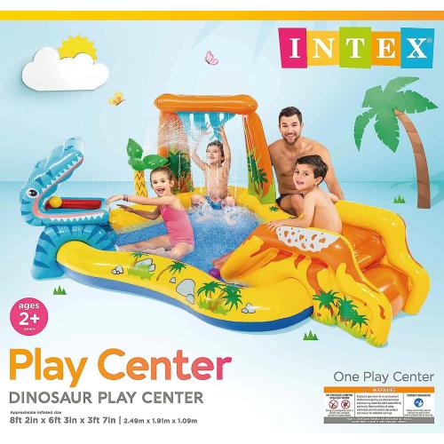 Игровой надувной центр Intex Dinosaur 57444NP / Интекс Динозавр 249х191х109 см