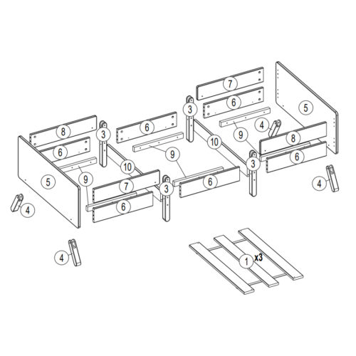 Кровать детская 160х80 Bambini 01 белый