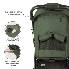 Коляска детская прогулочная BubaGo BASS Light BG 137-2 Green  Зеленый