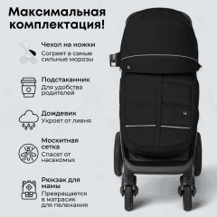 Коляска детская прогулочная BubaGo BASS Black Черный BG 132-AL-4 (облегченная рама, алюминий)