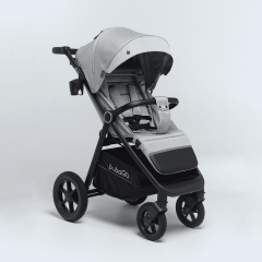 Коляска детская прогулочная BubaGo BASS (Light grey) Светло-серый BG 132-AL-1 (облегченная рама, алюминий)