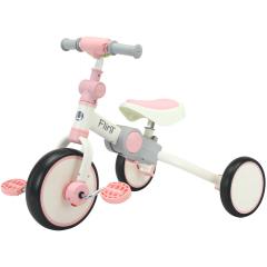Детский трехколесный велосипед беговел Bubago Flint BG-F-109-4 (белый/розовый) White-pink