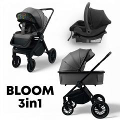 Детская коляска Bubago BLOOM 3in1 BG 152-3 Темно серый